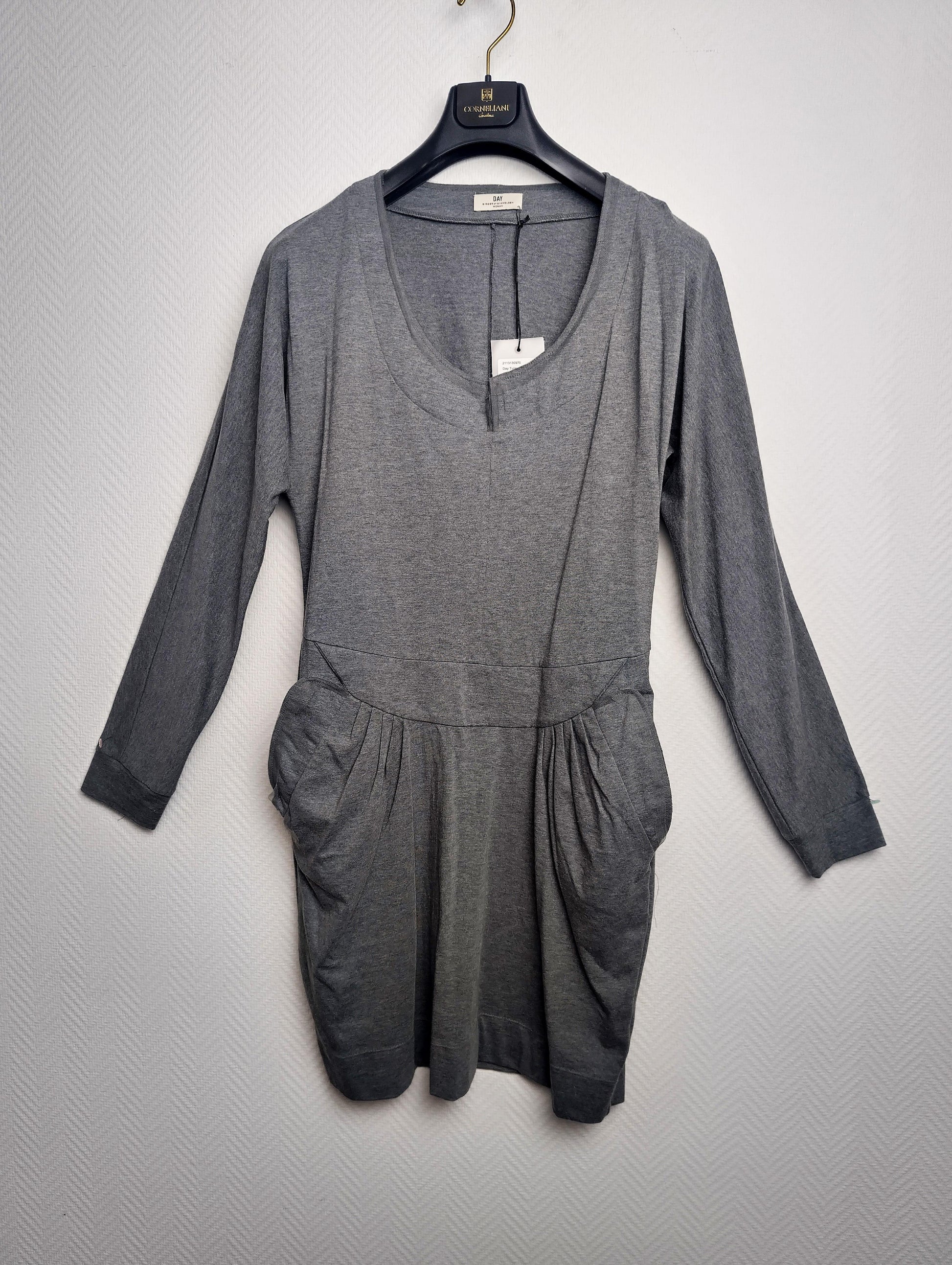 Front view of grey dress