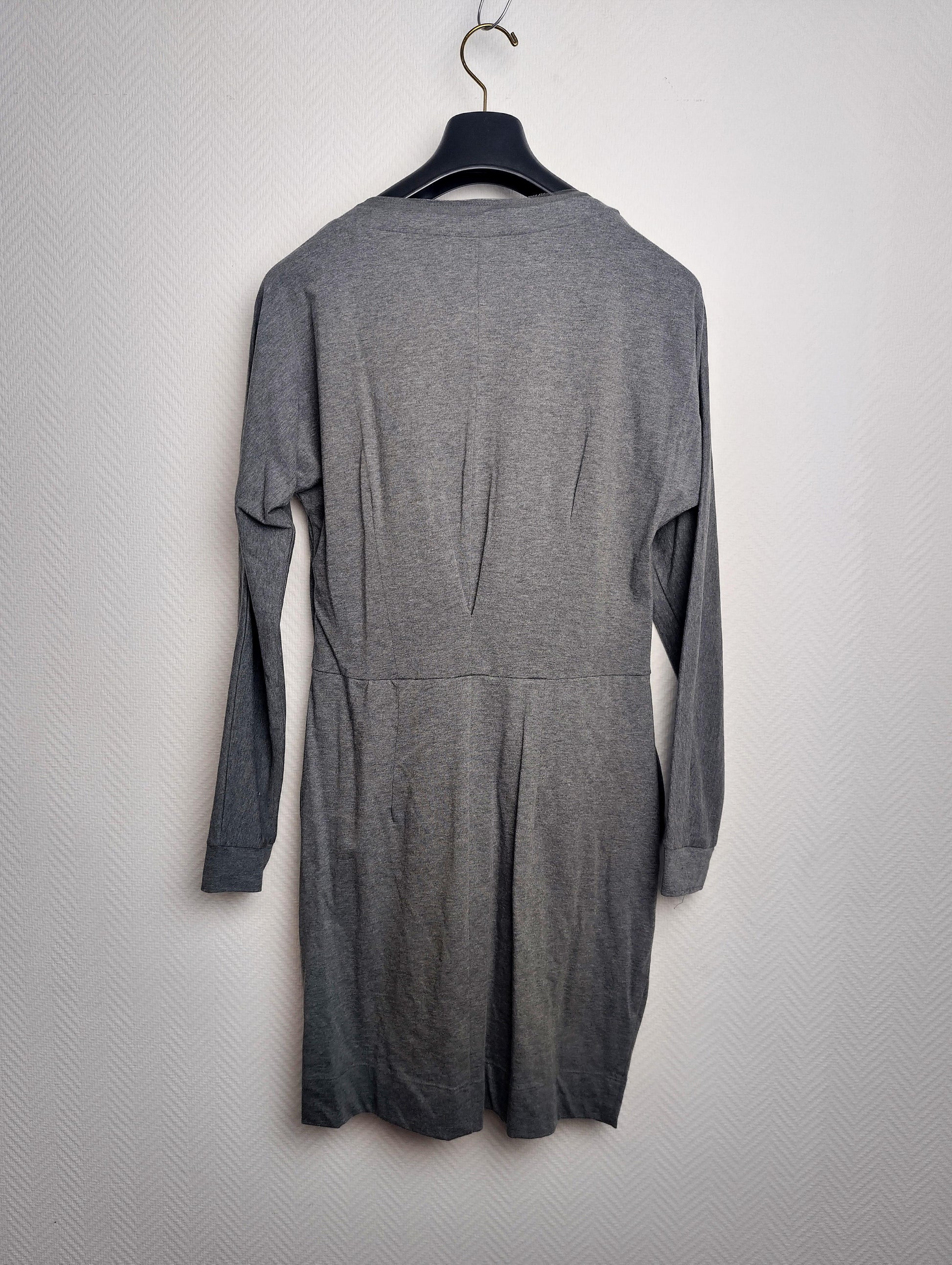 Back view of grey dress