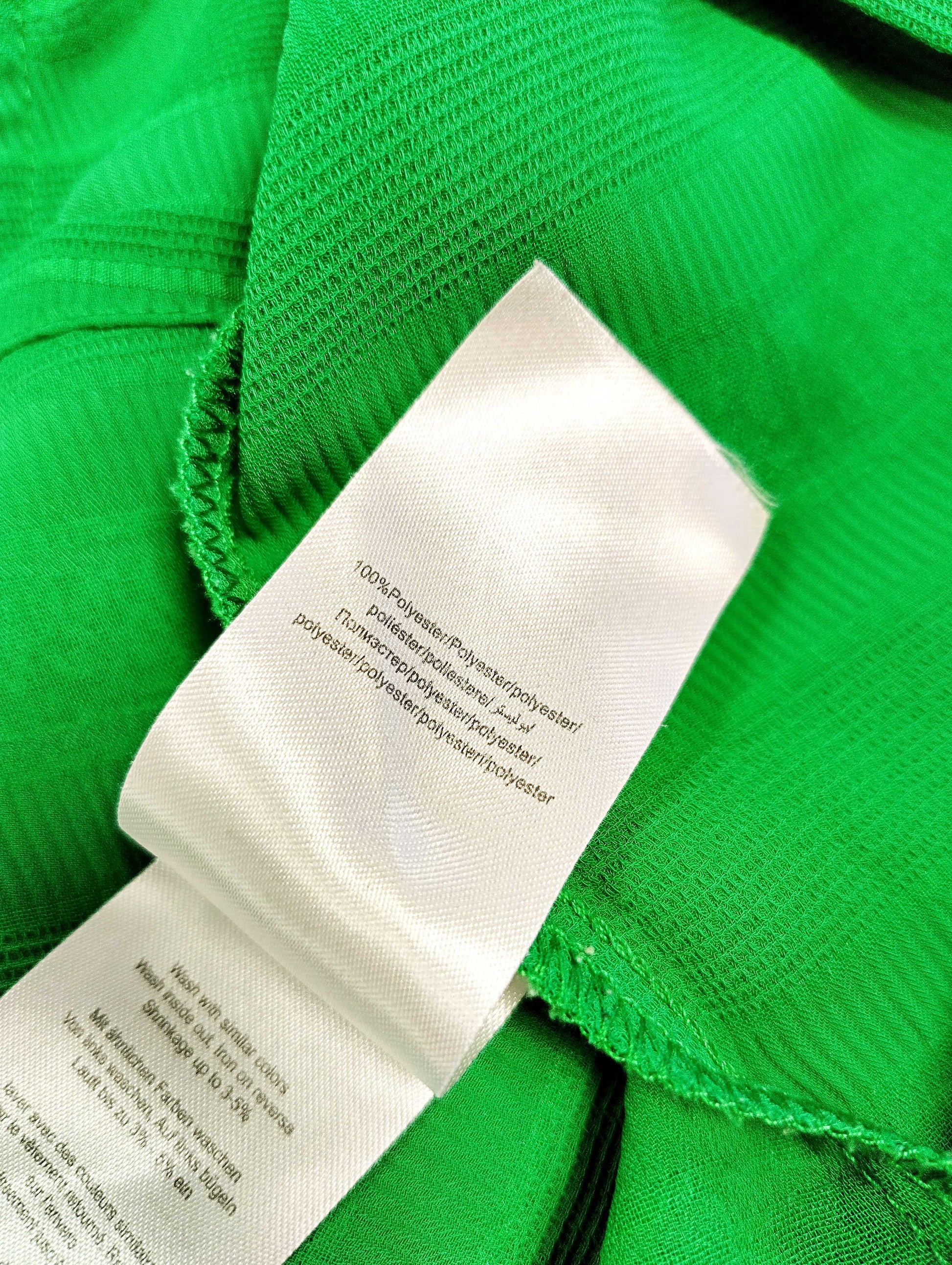 Close-up of the fabric and care label