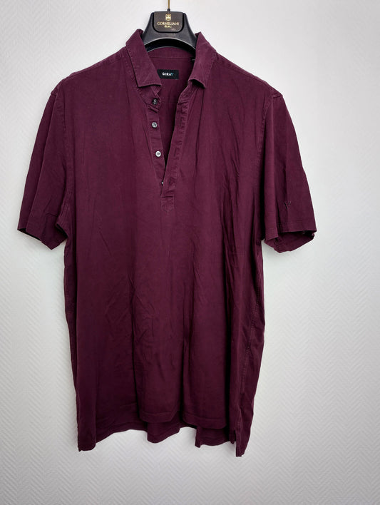 Front view of burgundy jersey shirt