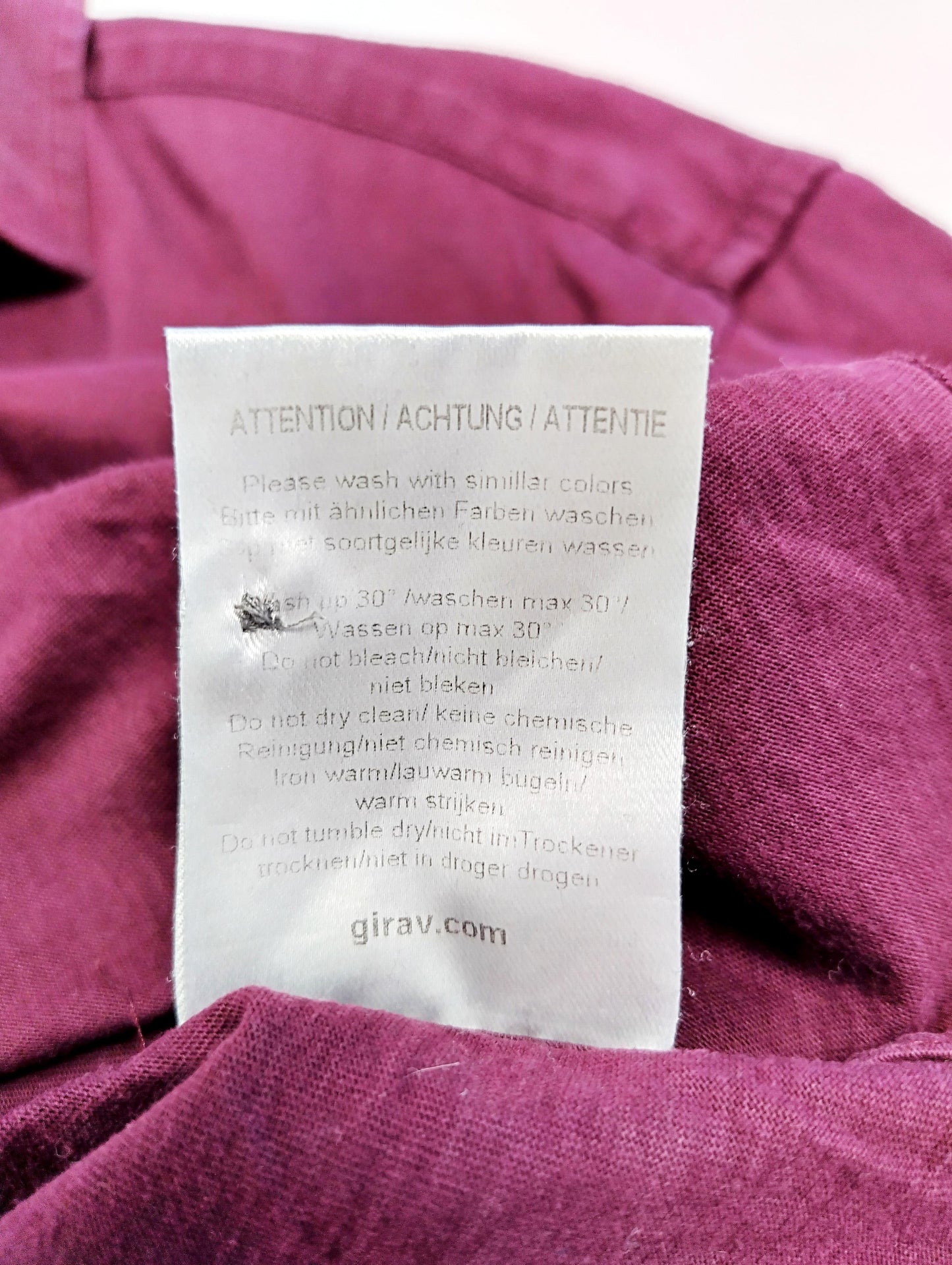 Additional care instructions for jersey shirt