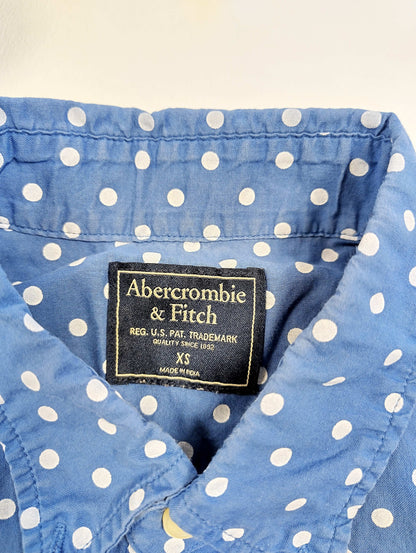 Close-up of the shirt's tag showing Abercrombie & Fitch