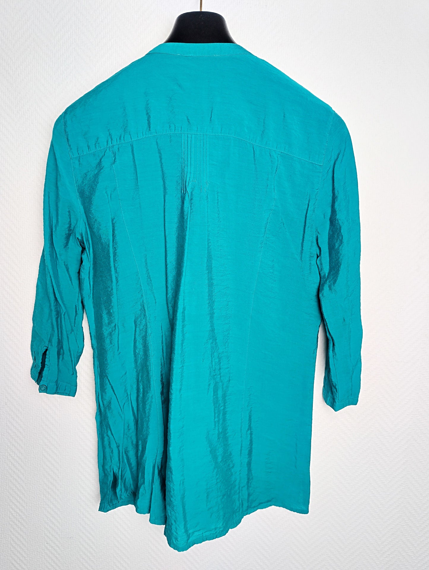 Teal blouse back view