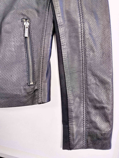 Close-up of a jacket sleeve zipper