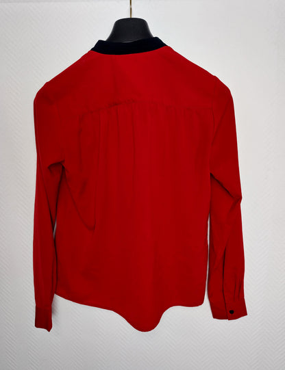 Back view of the red blouse
