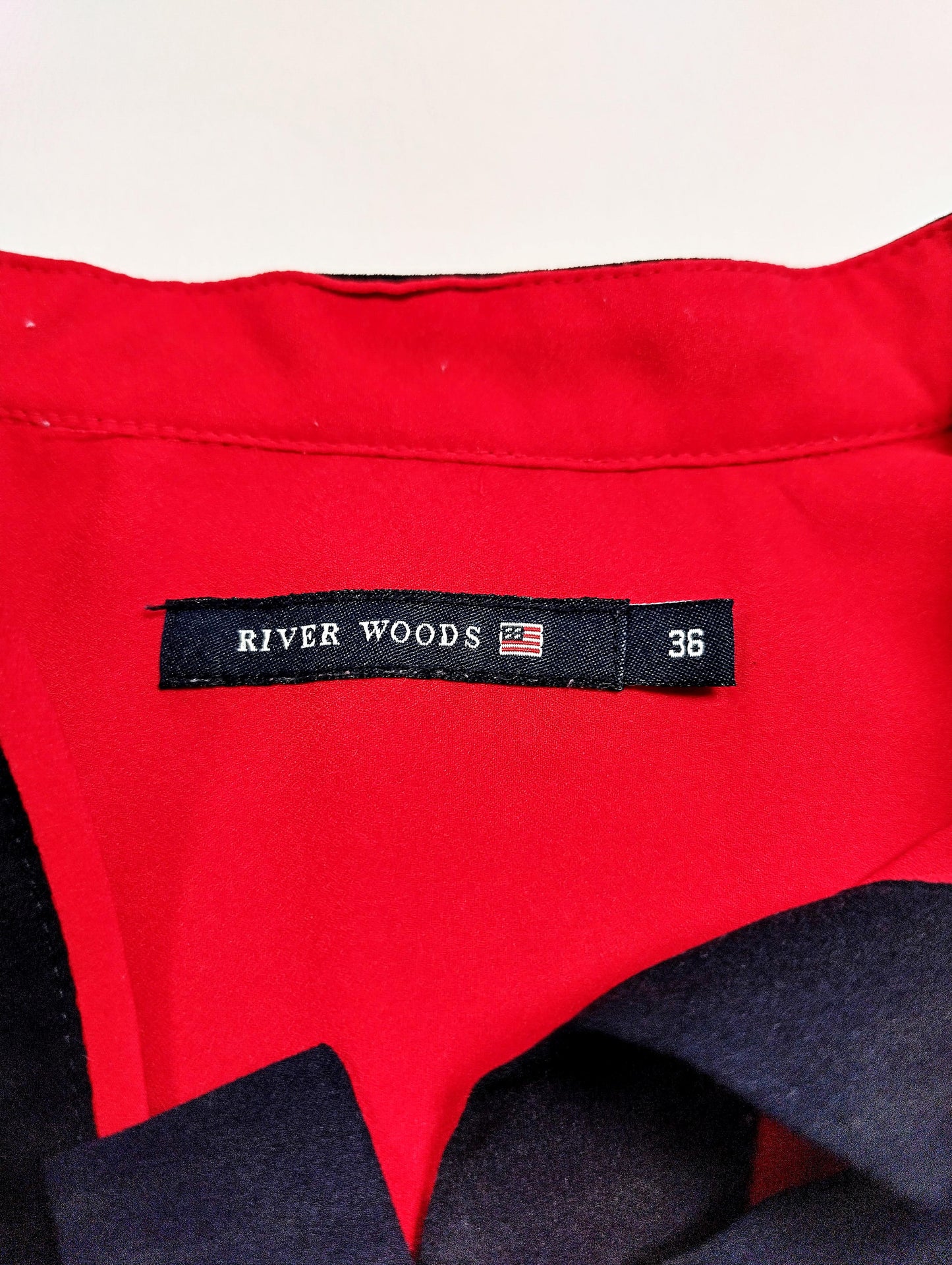 Close-up of the brand label inside the blouse