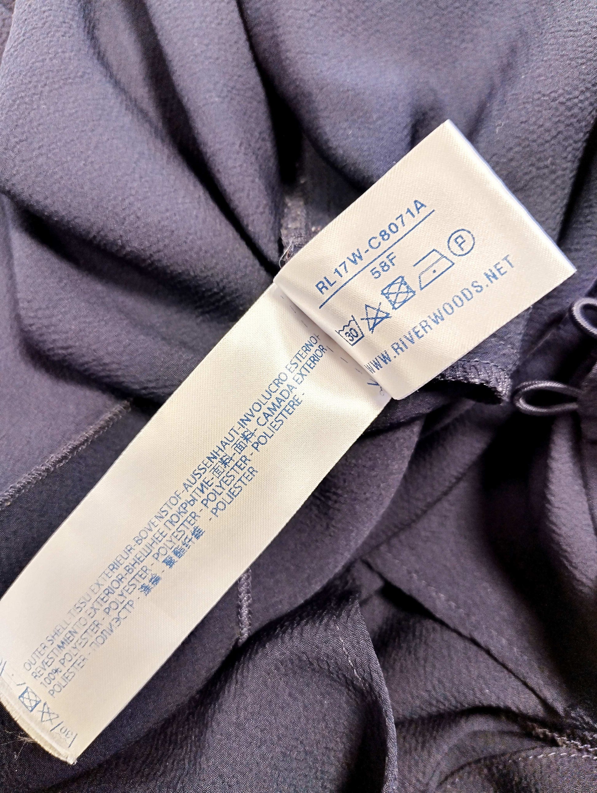 Close-up of care label with washing instructions