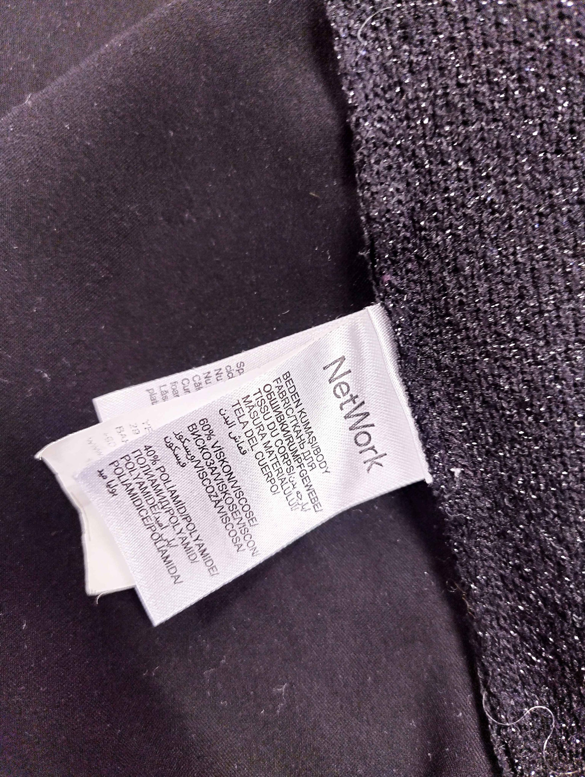 Care label detailing the fabric composition