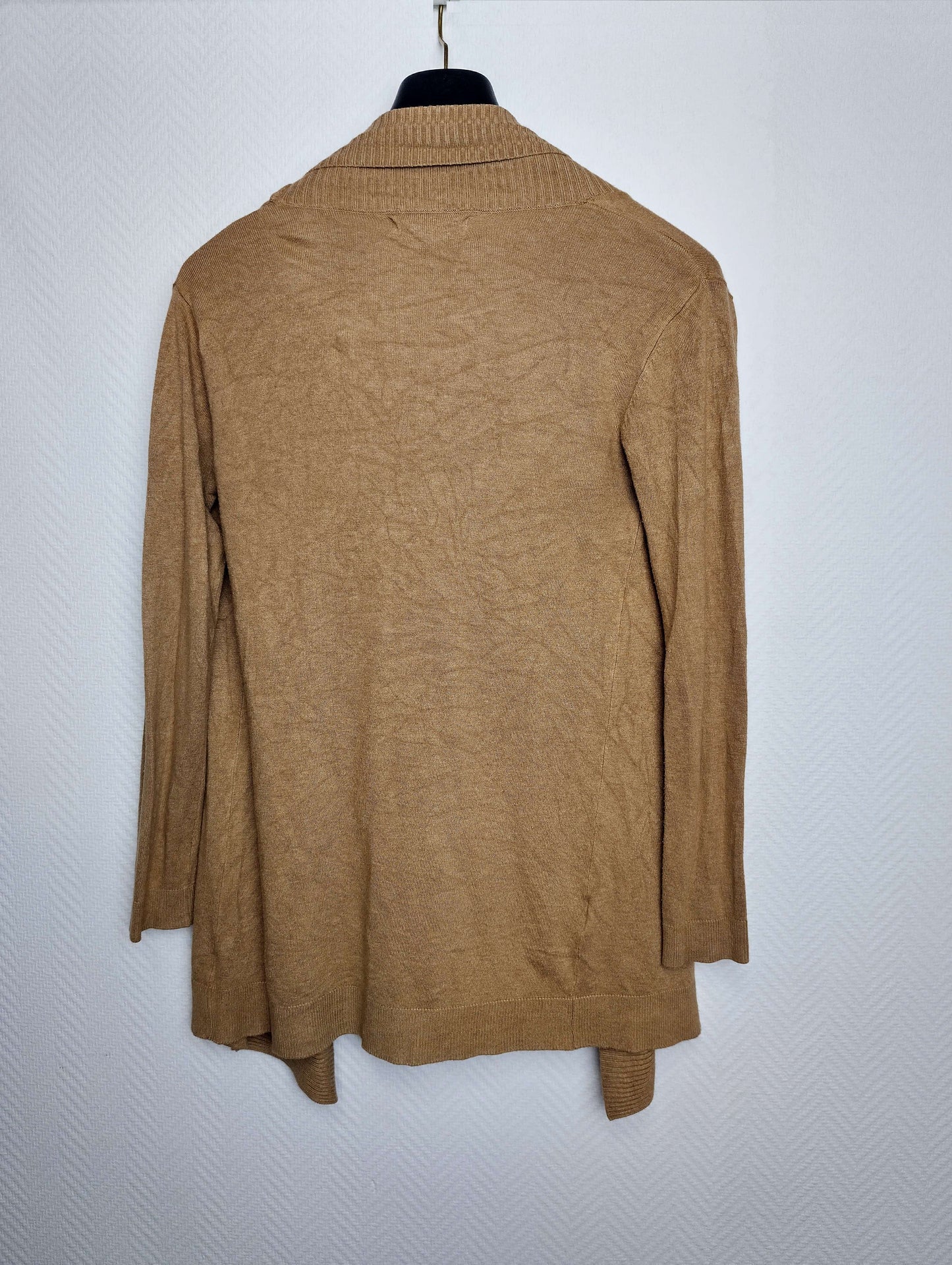 Back view of the MNG open front cardigan