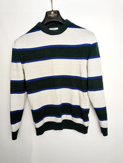 Front view of striped sweater