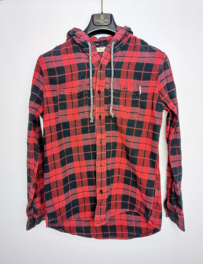 Front view of Hollister flannel hoodie