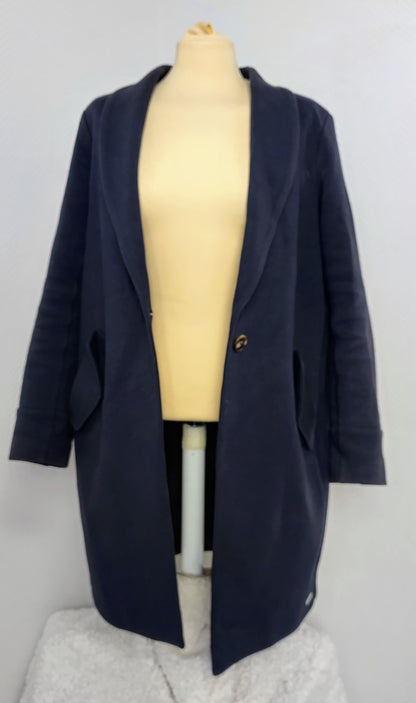 Front view of navy blue coat