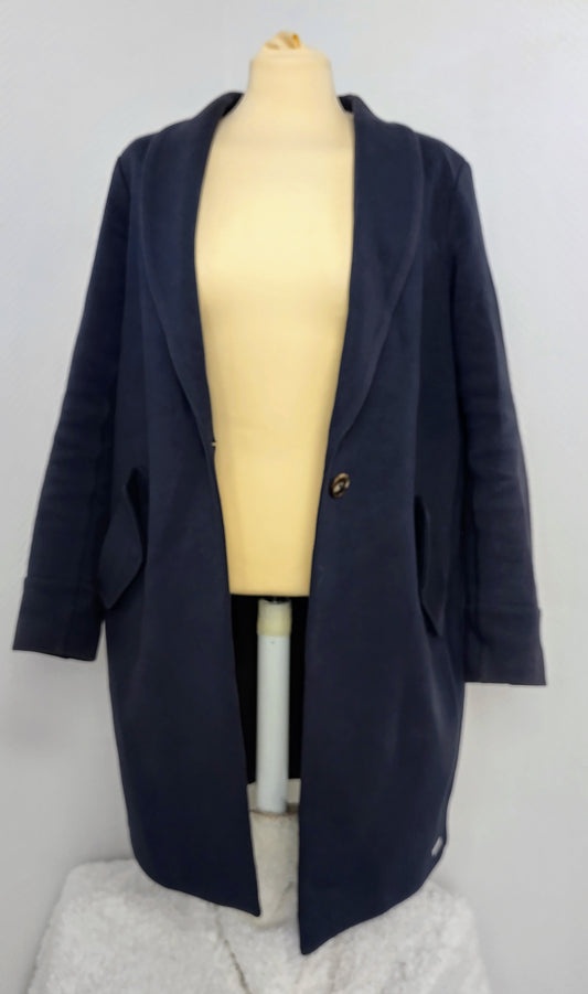 Front view of navy blue coat