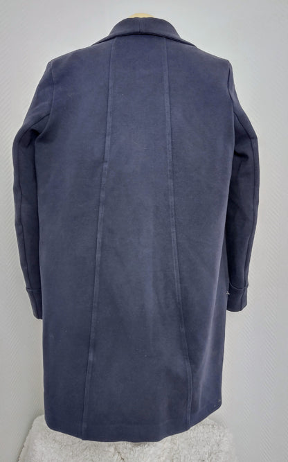Rear view of navy blue coat