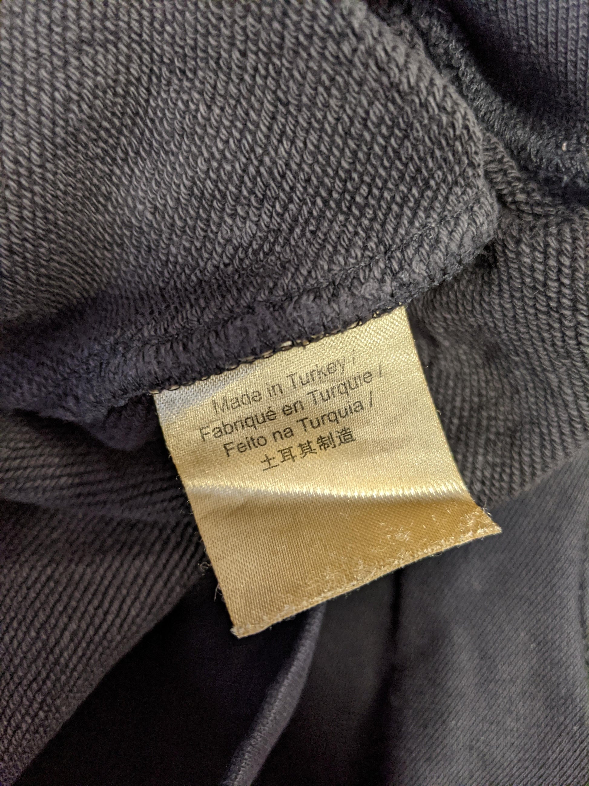 Close-up of manufacturing label