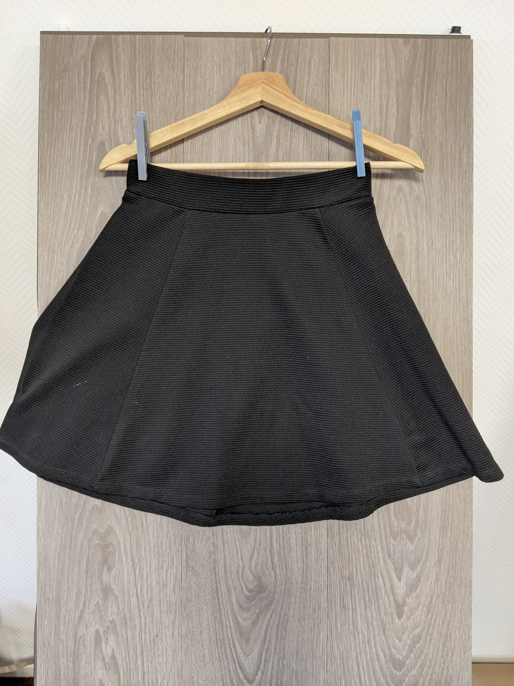 Black flared skirt front view