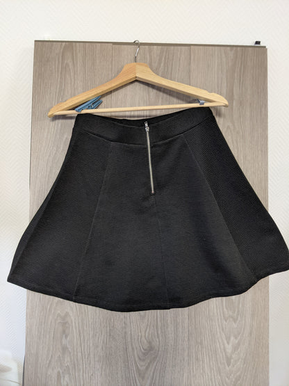 Black flared skirt back view