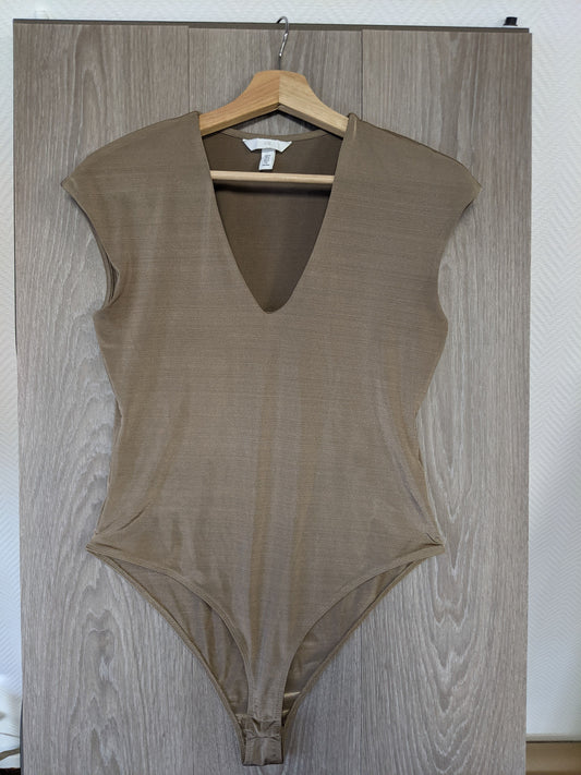 Front view of brown bodysuit