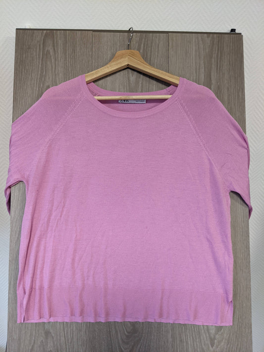 Front view of the pink sweater