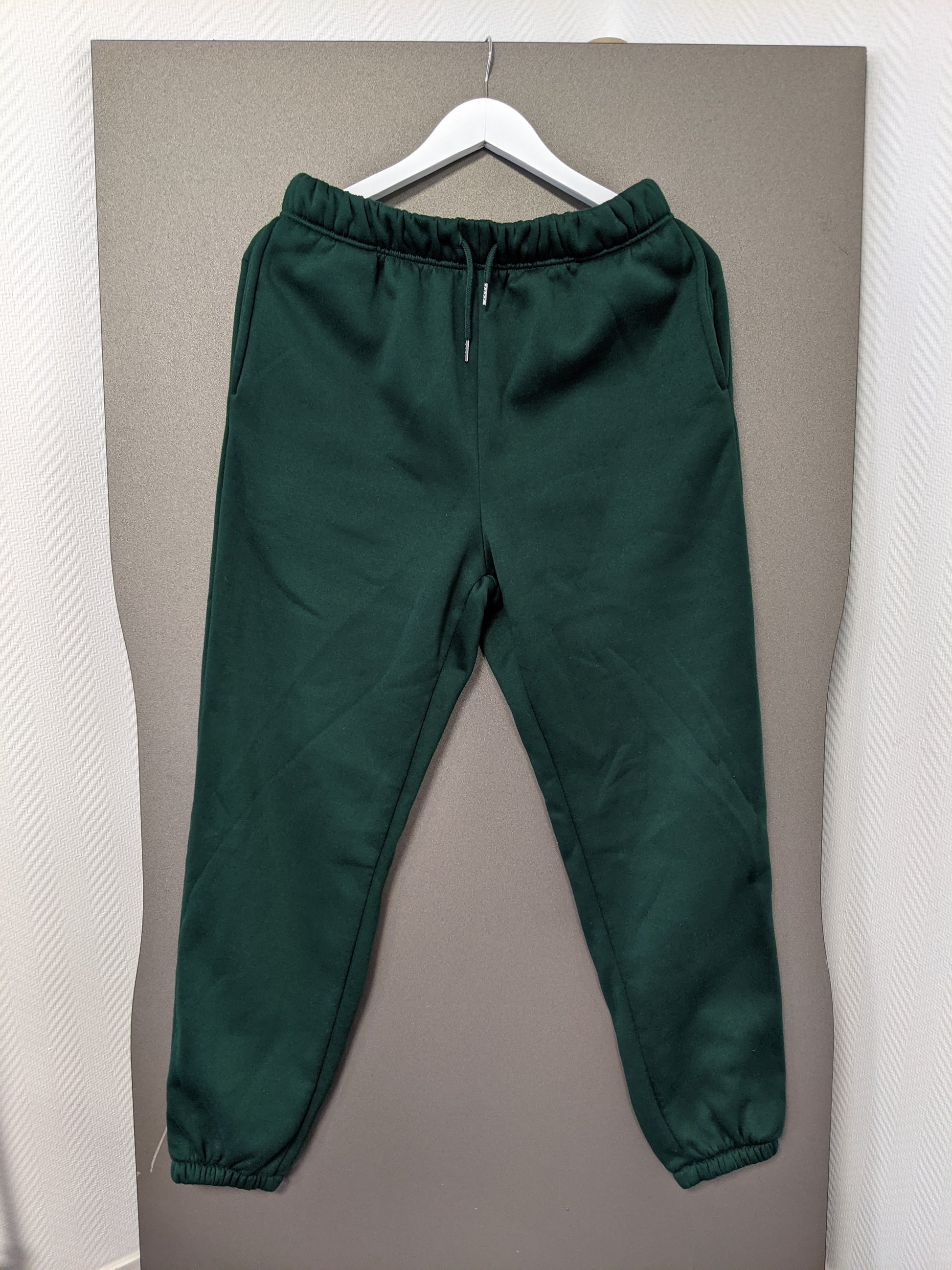 Front view of green sweatpants