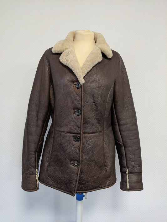 Front view of the vintage lambskin jacket