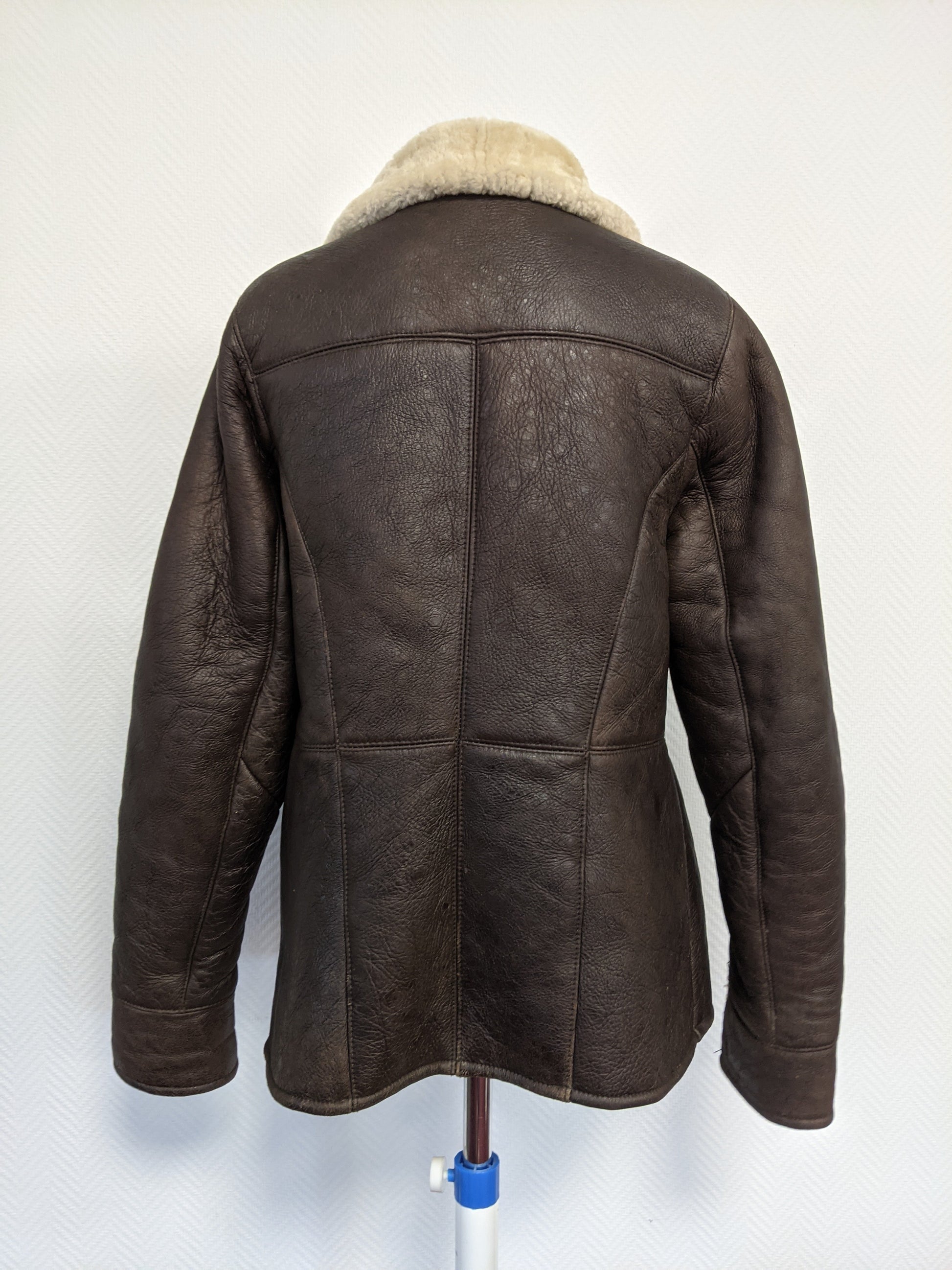 Back view of the vintage lambskin jacket