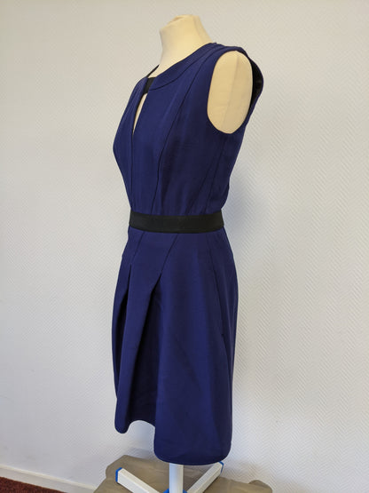Side view of navy blue dress