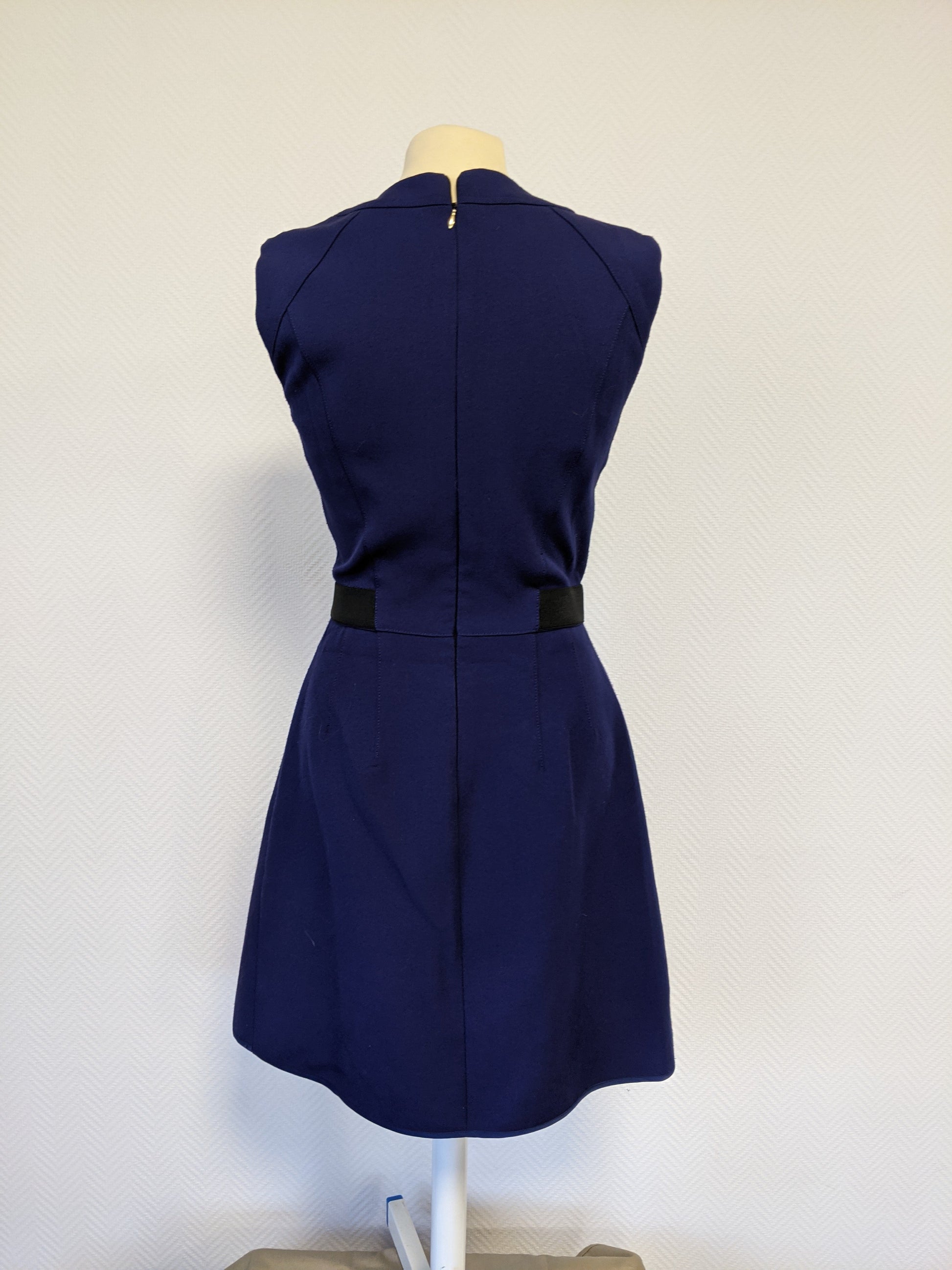 Back view of navy blue dress