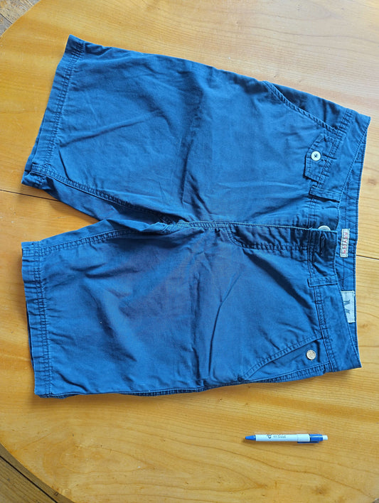 Front view of dark blue shorts