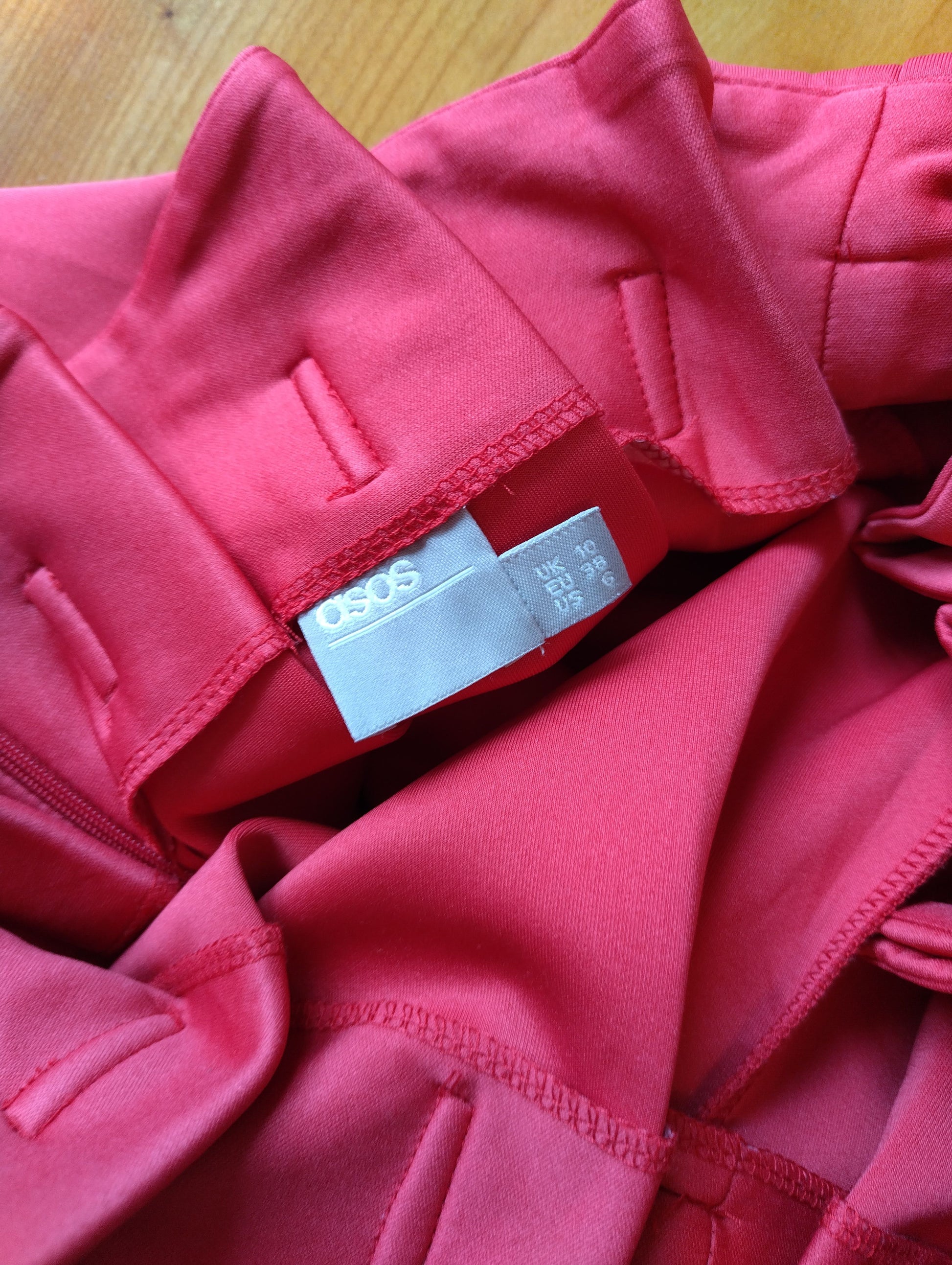 Close-up of inside waistband and tag details