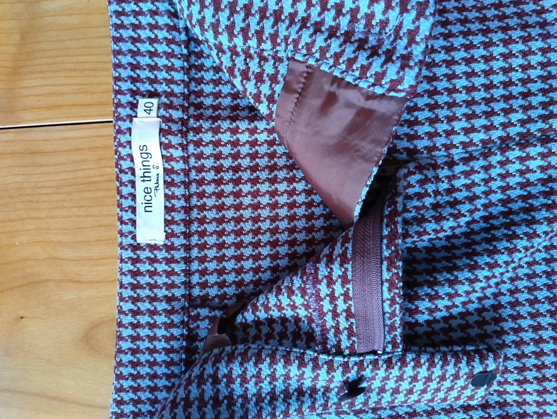 Inside view of Nice Things skirt with label