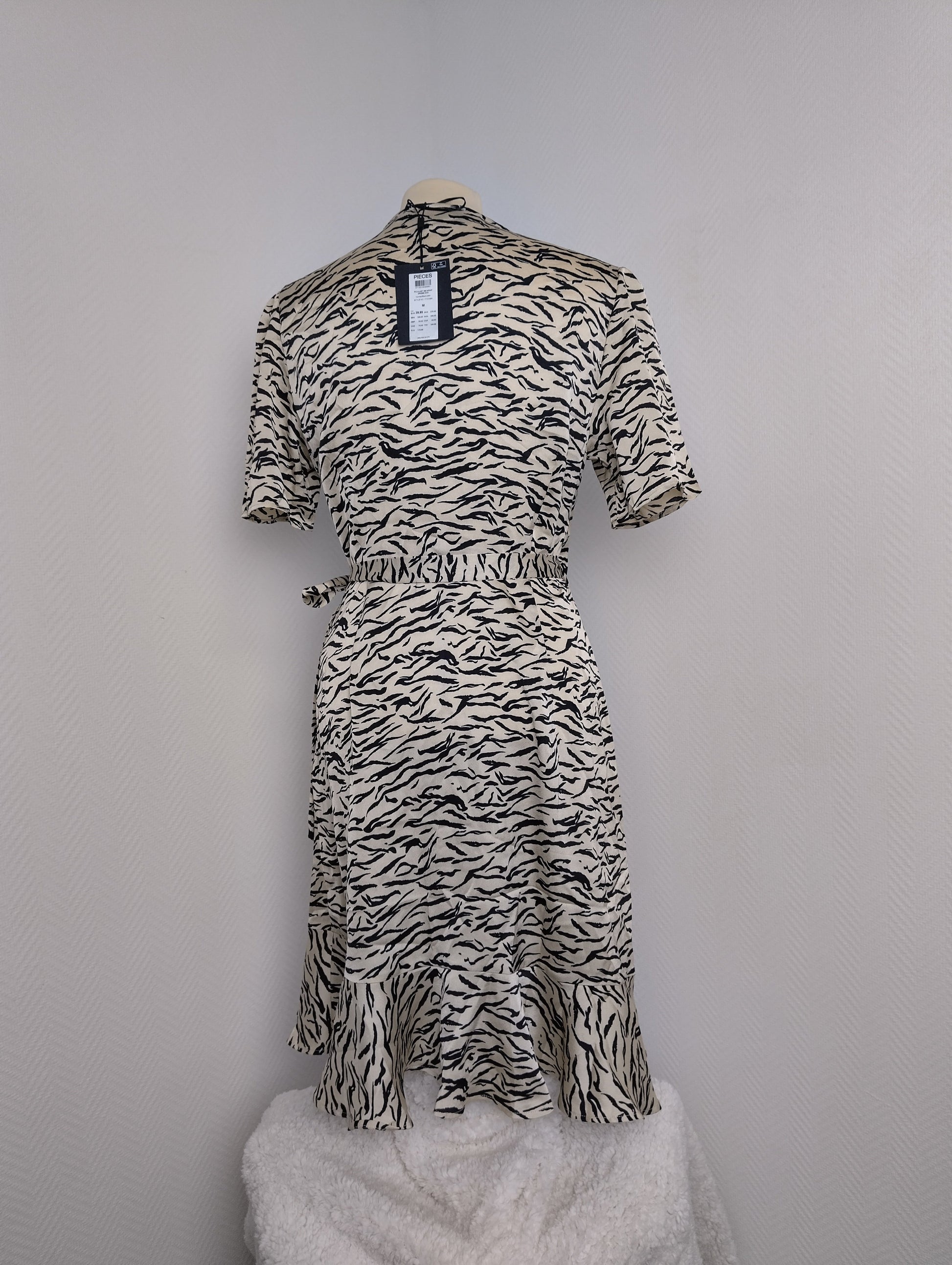 Back view of zebra print dress