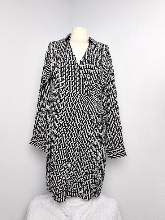Vila Vibana Black Graphic Wrap Dress