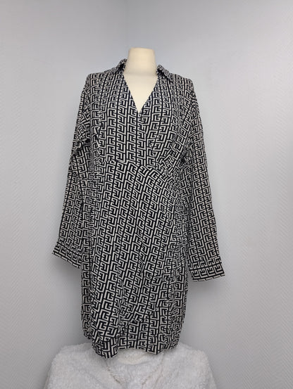 Vila Vibana Black Graphic Wrap Dress