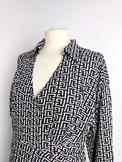 Vila Vibana Black Graphic Wrap Dress