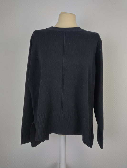 Front view of black Vila knit sweater
