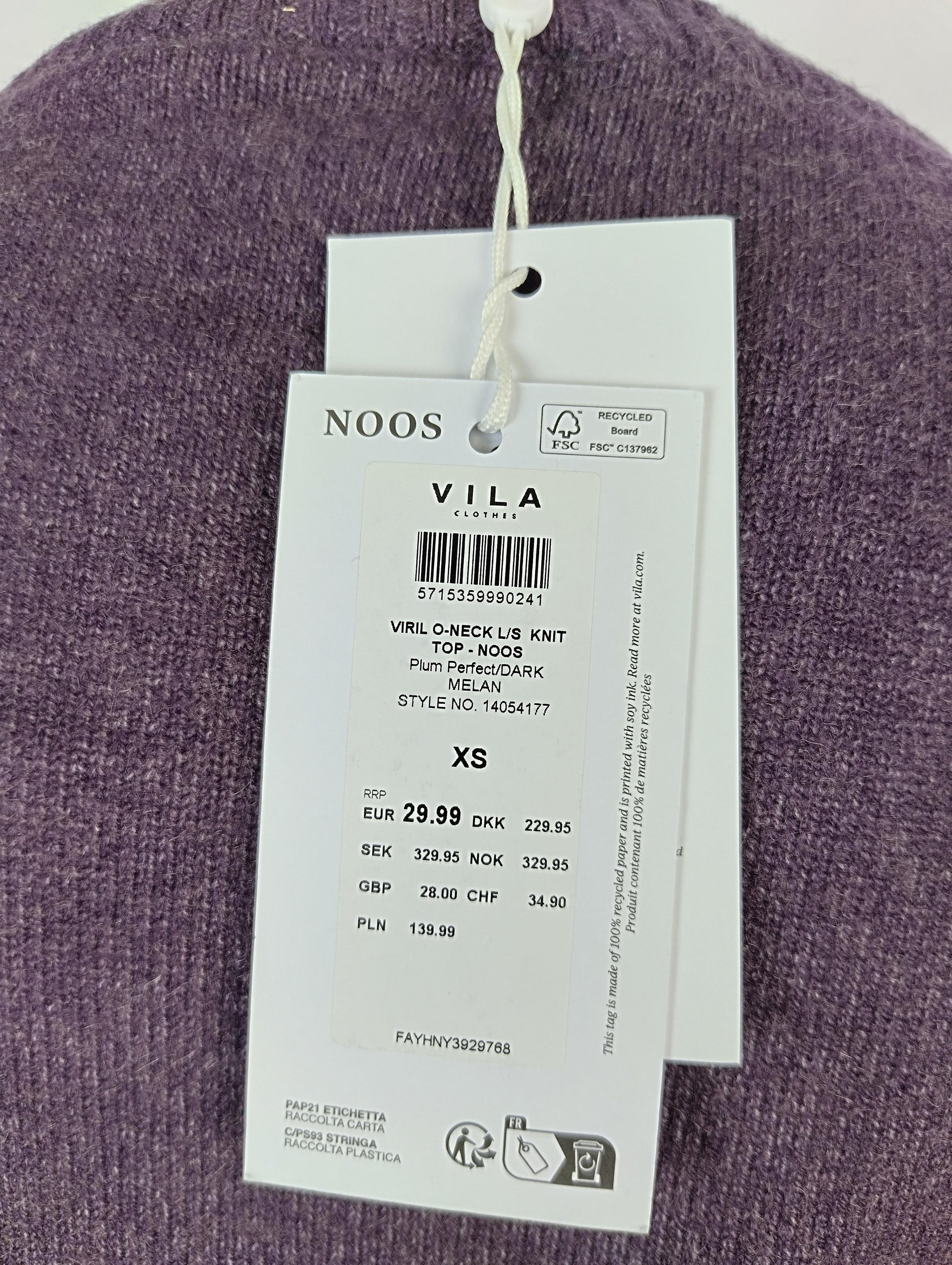 Close-up of tag with details and price