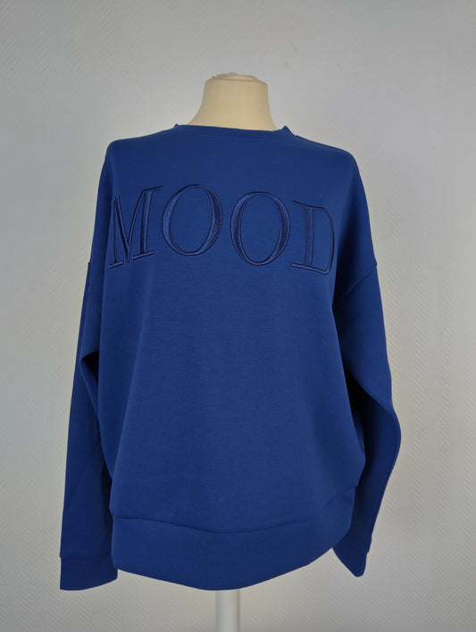 Front view of VILA Mazarine Blue 'MOOD' Sweatshirt