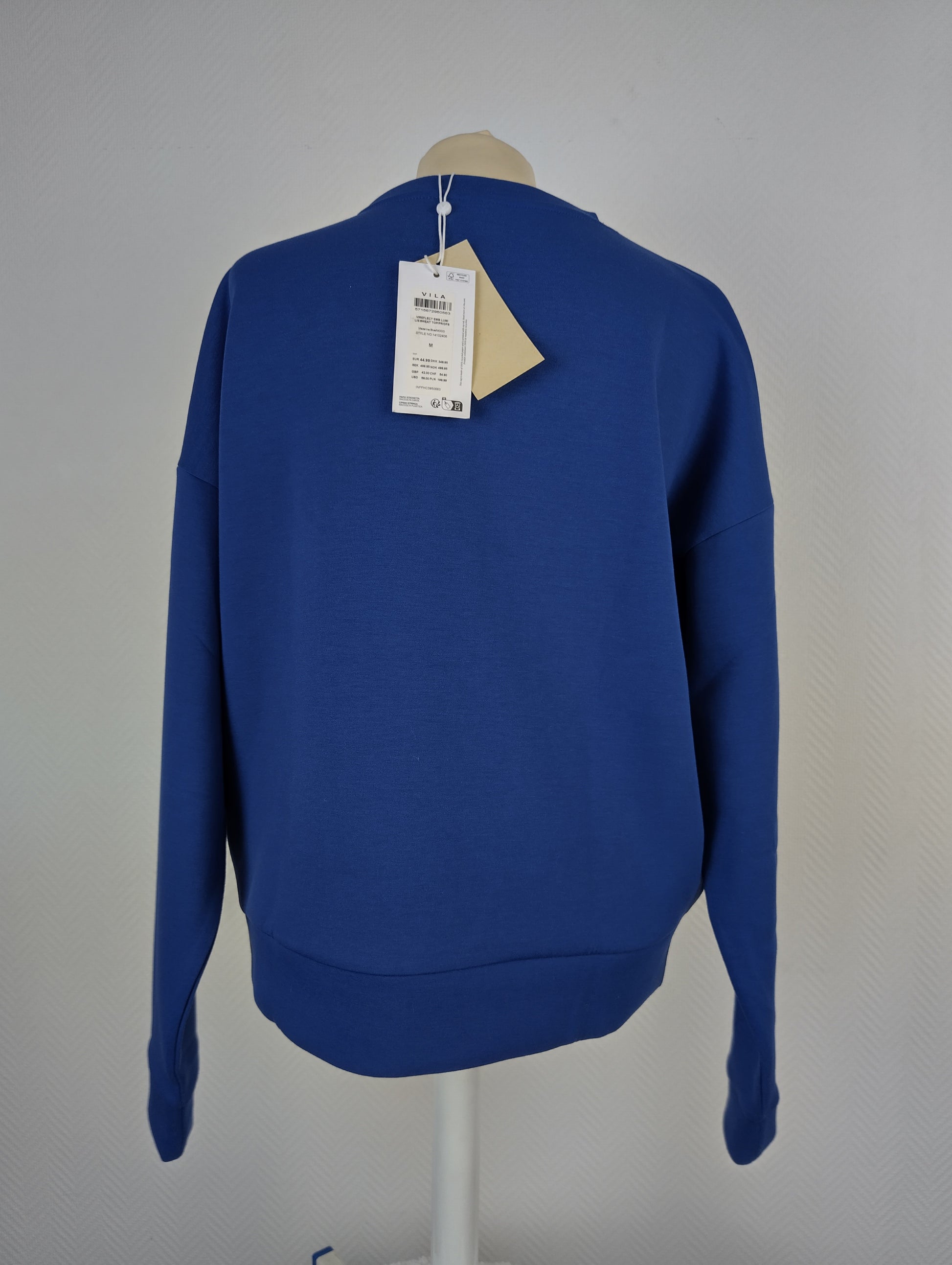 Back view of VILA Mazarine Blue 'MOOD' Sweatshirt