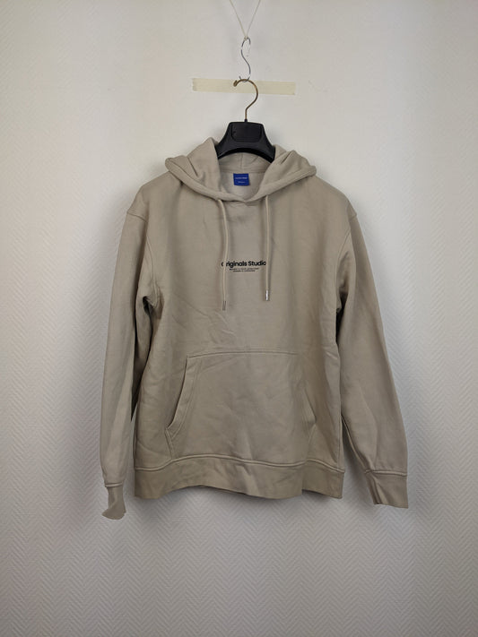 Front view of Jack & Jones beige hoodie