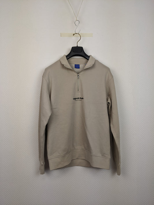 Front view of Jack & Jones beige sweatshirt
