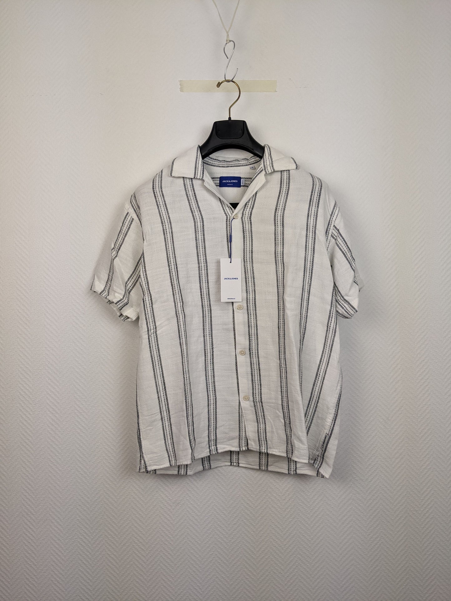 Front view of Jack & Jones striped short-sleeve shirt