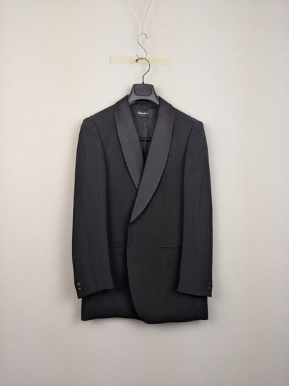 Front view of black tuxedo jacket
