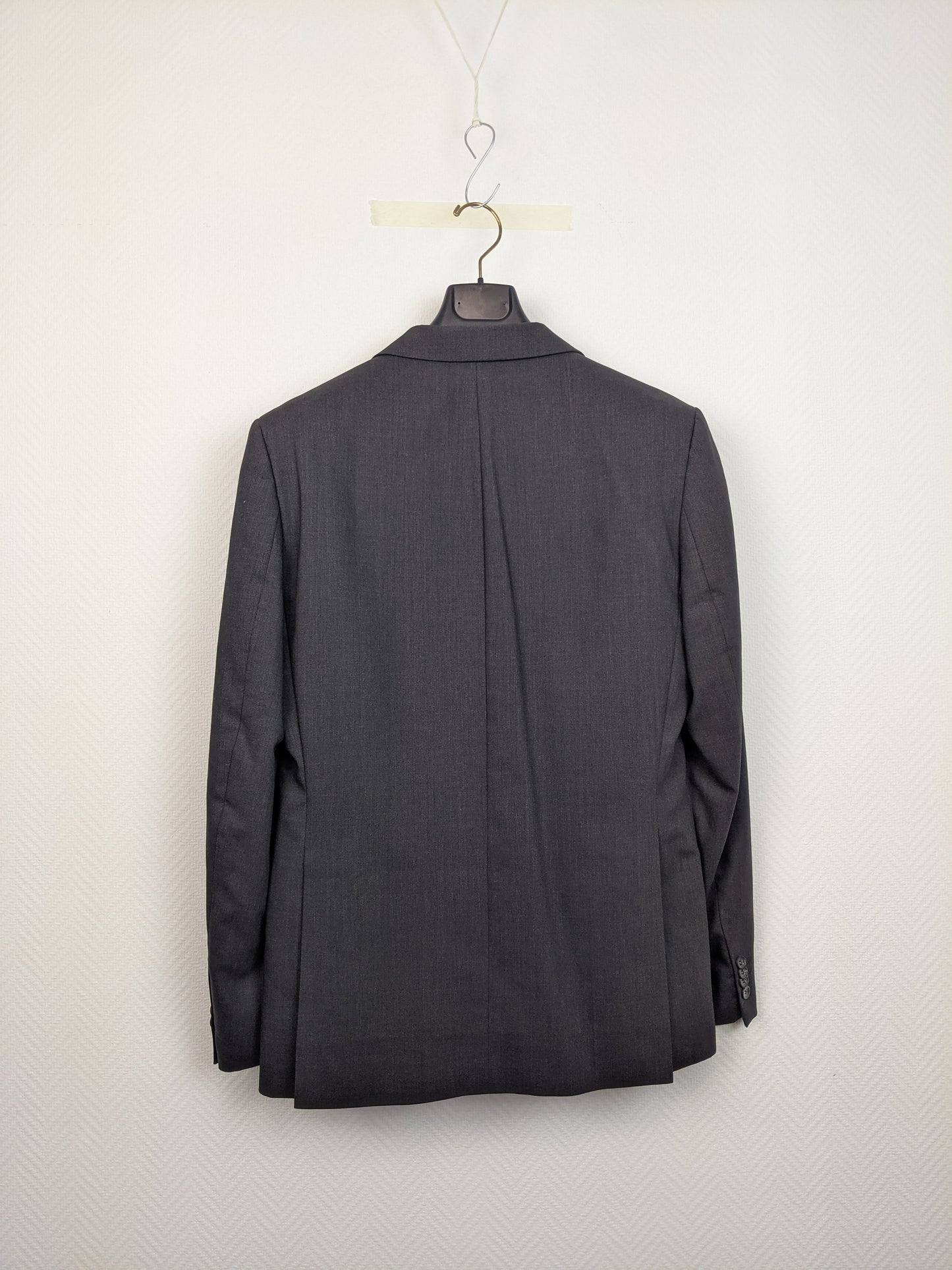 Back view of Christian Berg charcoal gray blazer