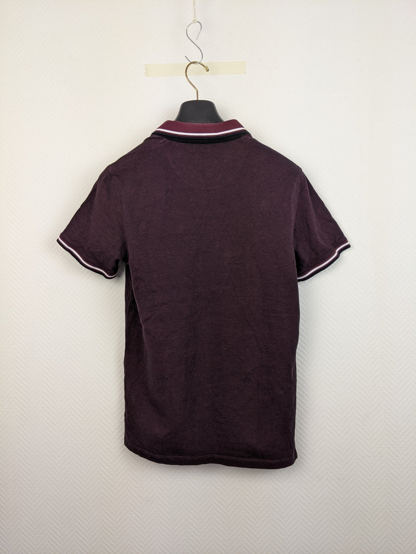 Back view of Jack & Jones maroon polo shirt