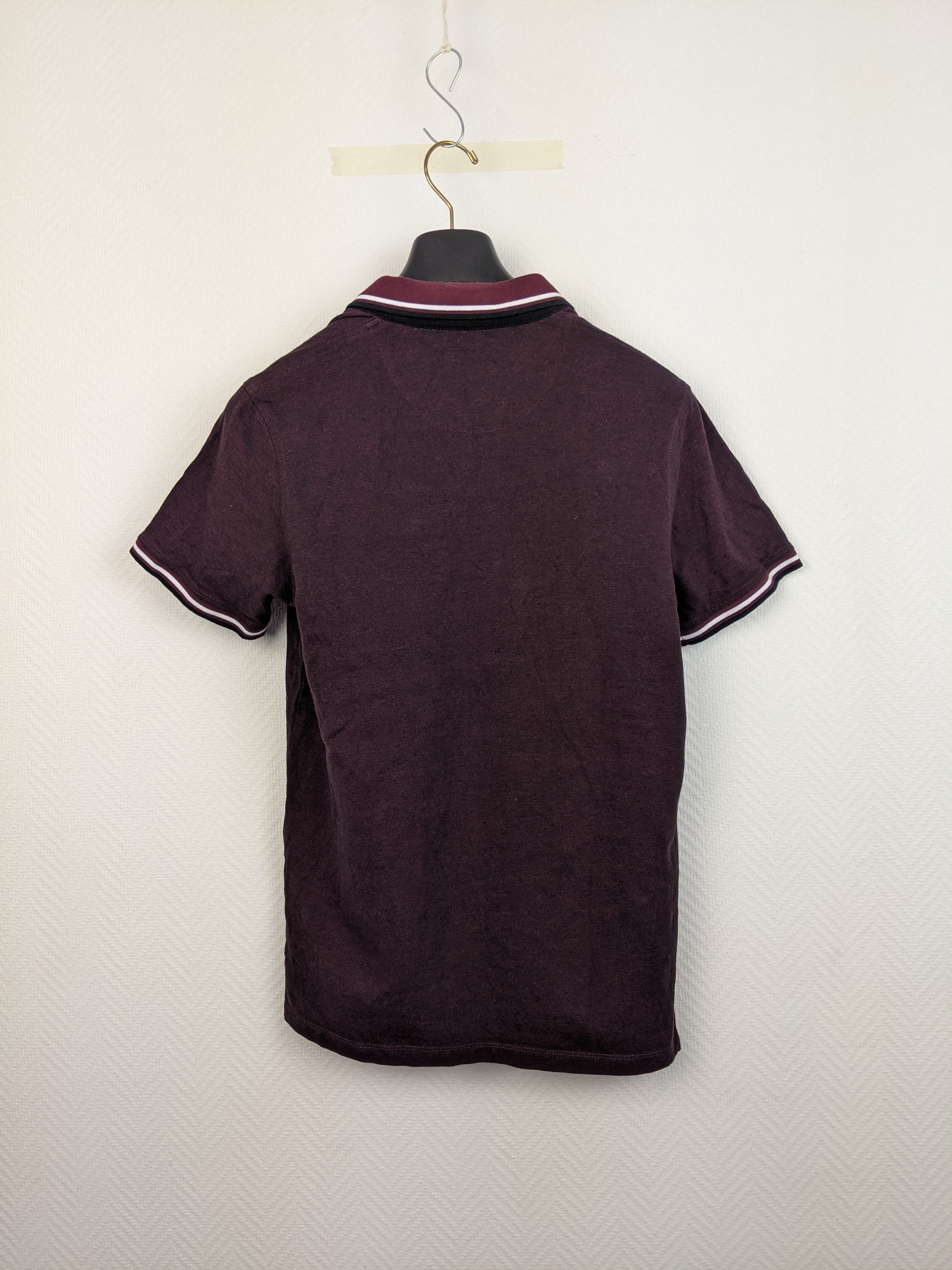 Back view of Jack & Jones maroon polo shirt