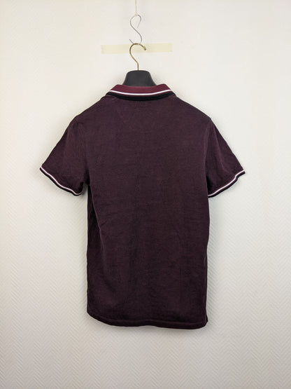 Back view of Jack & Jones maroon polo shirt