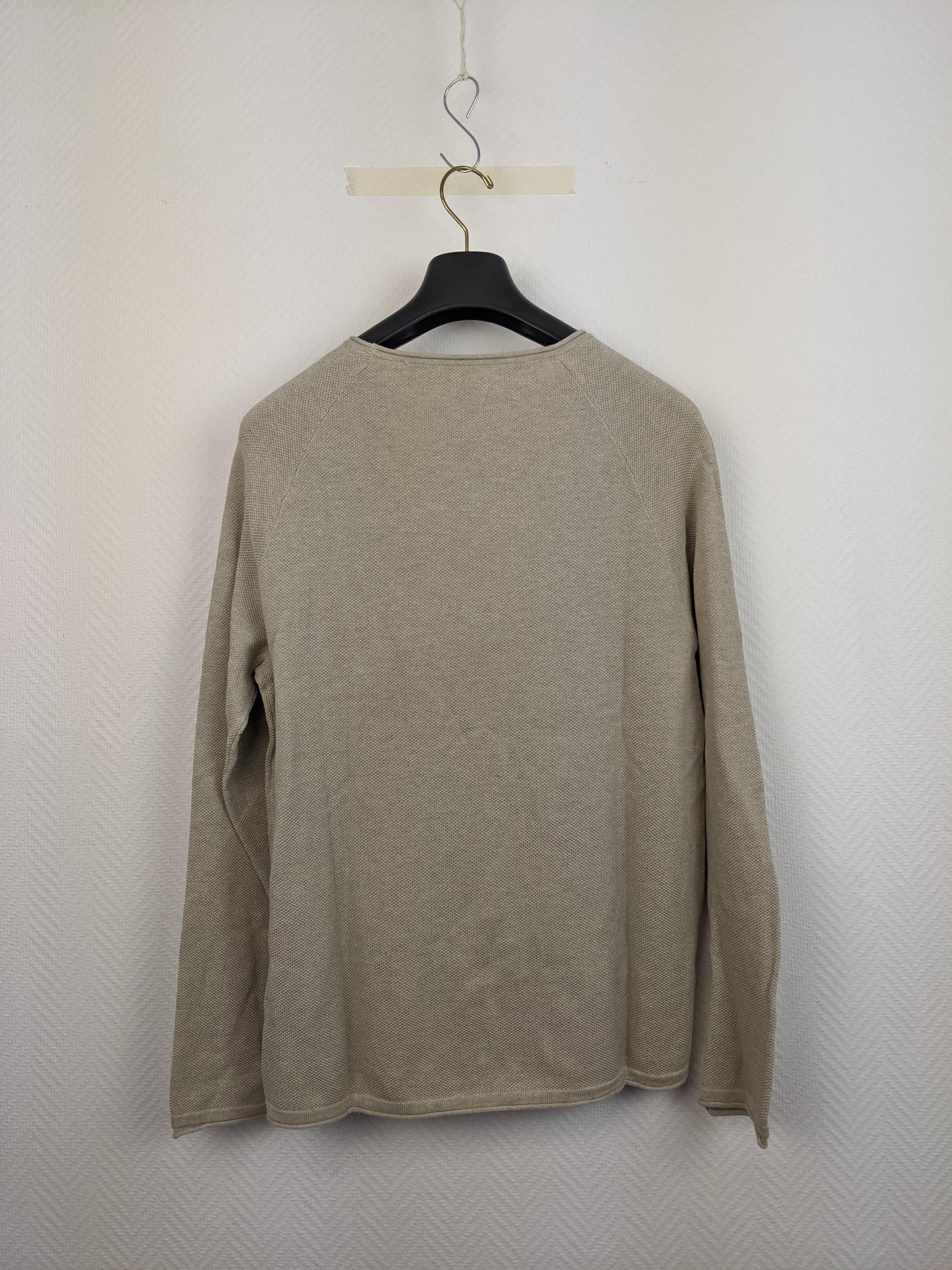 Back view of Jack & Jones beige long sleeve sweater