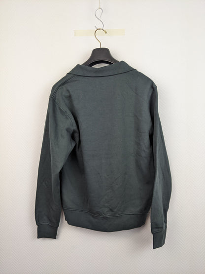 Back view of green Jack & Jones half-zip sweatshirt