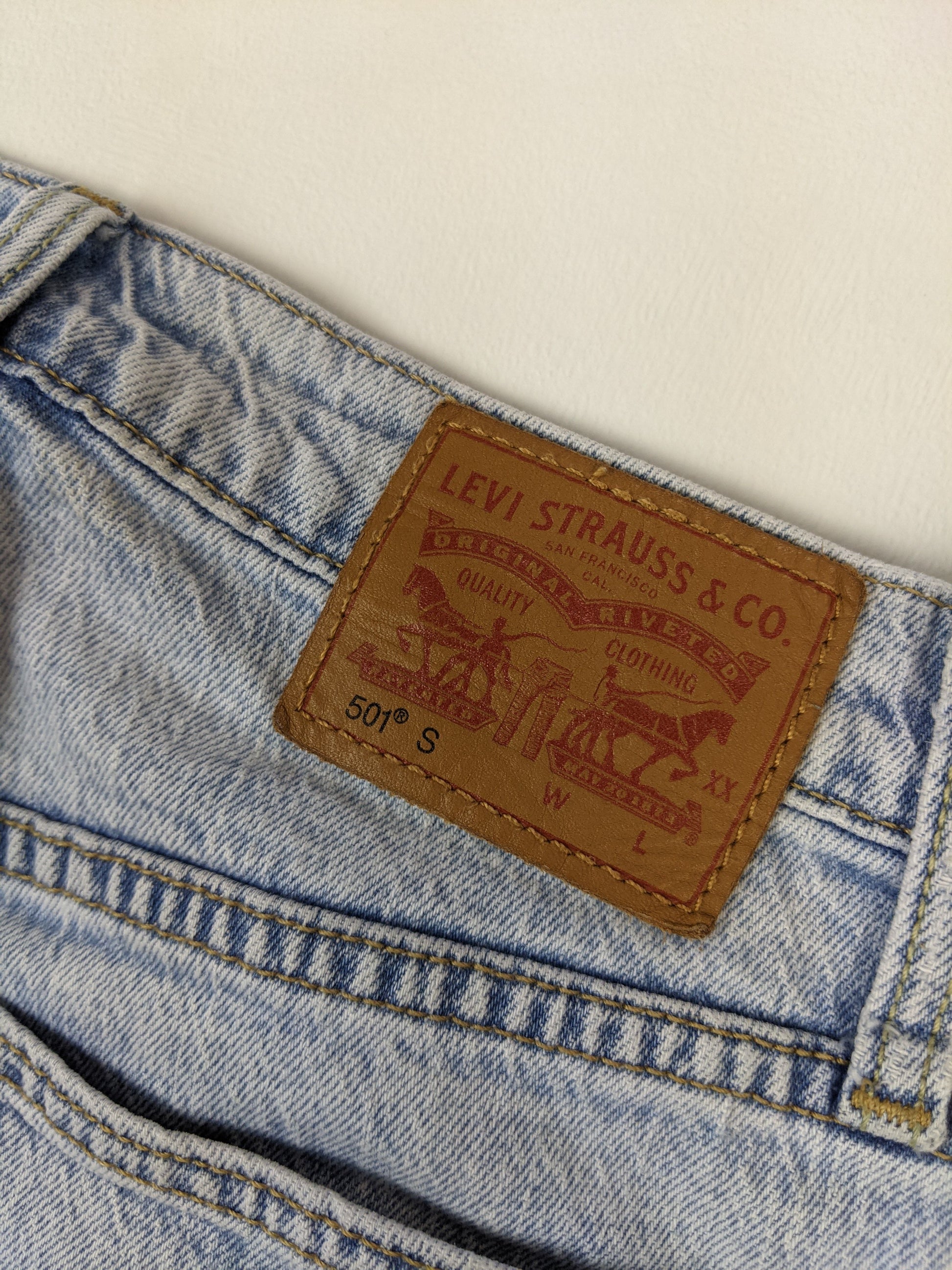 Close-up of Levi's patch on jeans